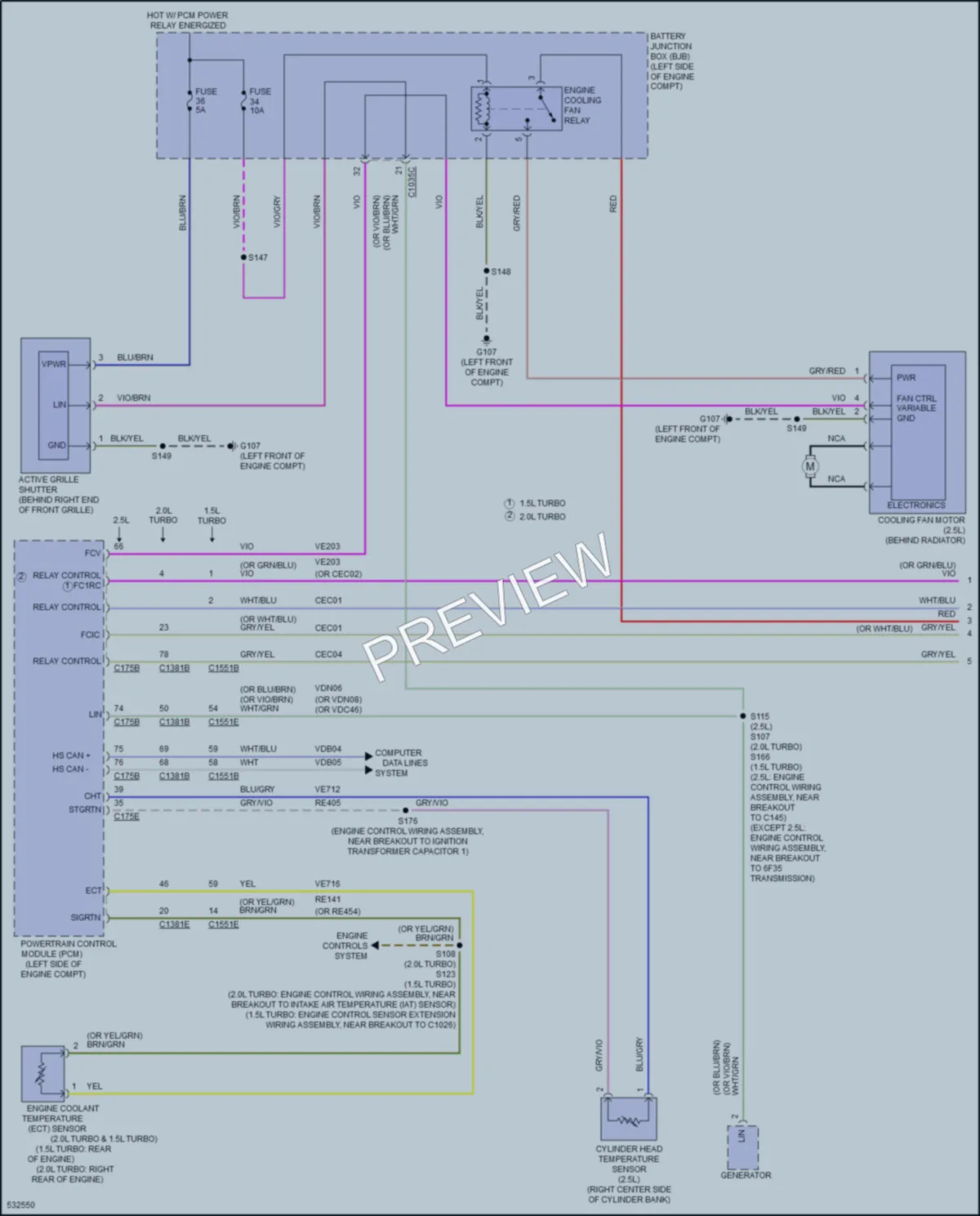 2017 Ford Escape Cooling Fan wiring diagram preview