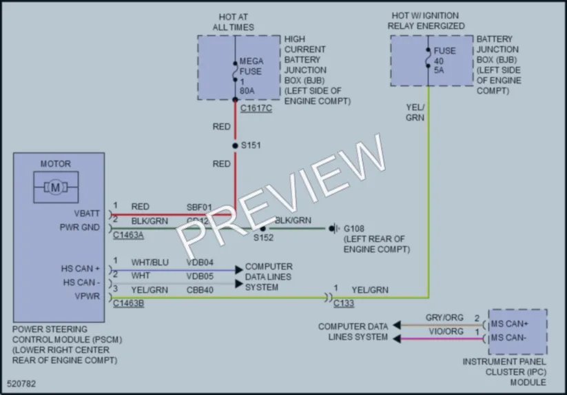 2017 Ford Escape Electronic Power Steering wiring diagram preview