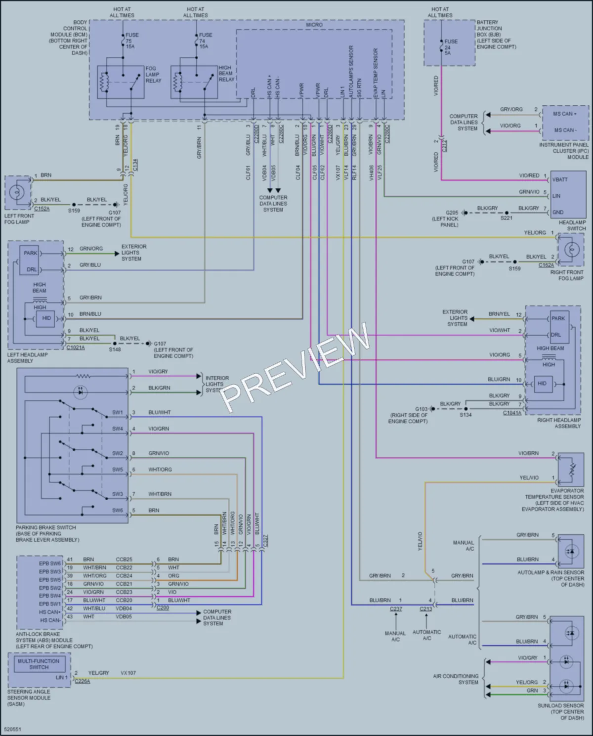 2017 Ford Escape Headlights wiring diagram preview