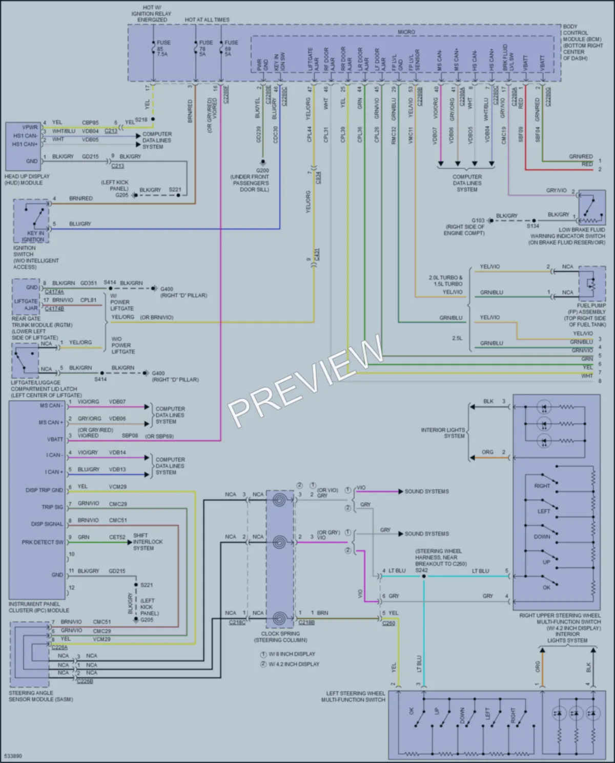 2017 Ford Escape Instrument Cluster wiring diagram preview
