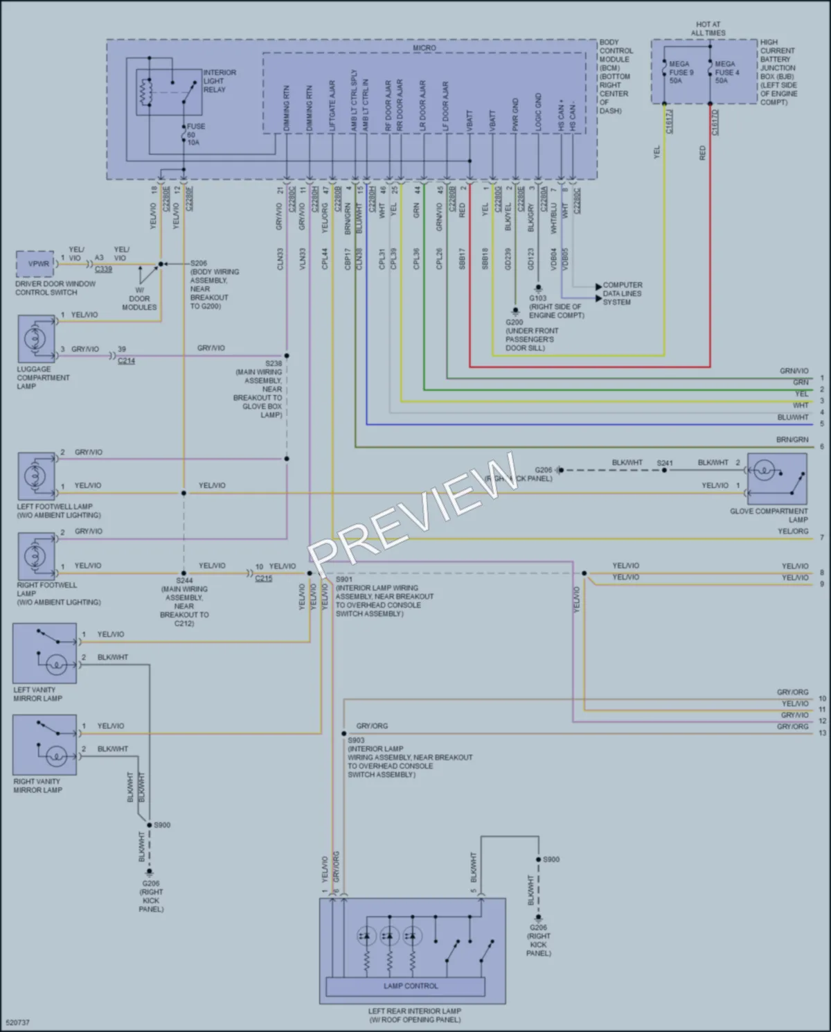 2017 Ford Escape Interior Lights wiring diagram preview
