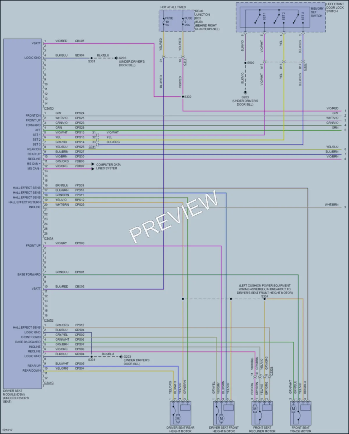 2017 Ford Escape Memory Systems wiring diagram preview