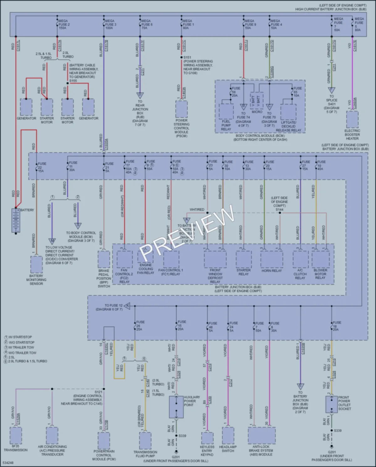 2017 Ford Escape Power Distribution wiring diagram preview