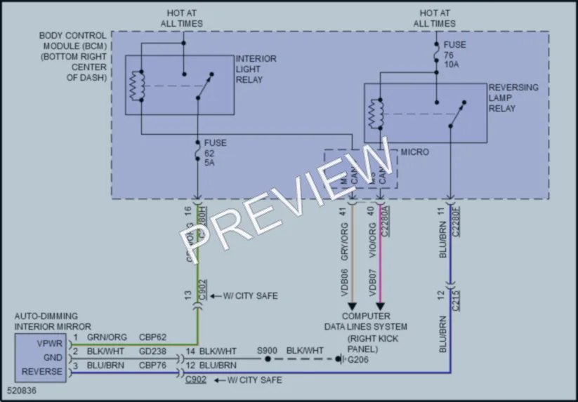 2017 Ford Escape Power Mirrors wiring diagram preview
