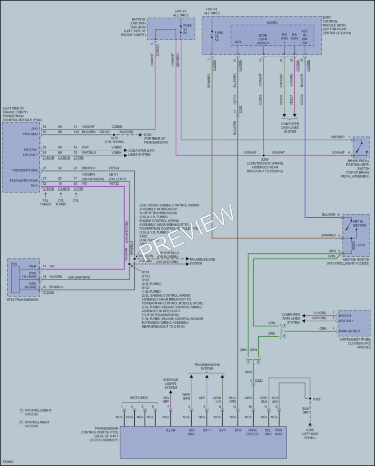 2017 Ford Escape Shift Interlock wiring diagram preview