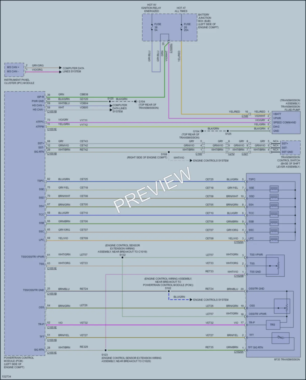 2017 Ford Escape Transmission wiring diagram preview