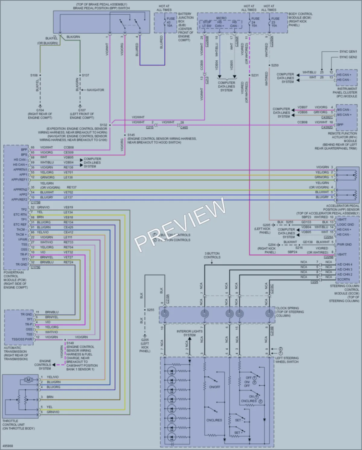 2017 Ford Expedition Cruise Control wiring diagram preview