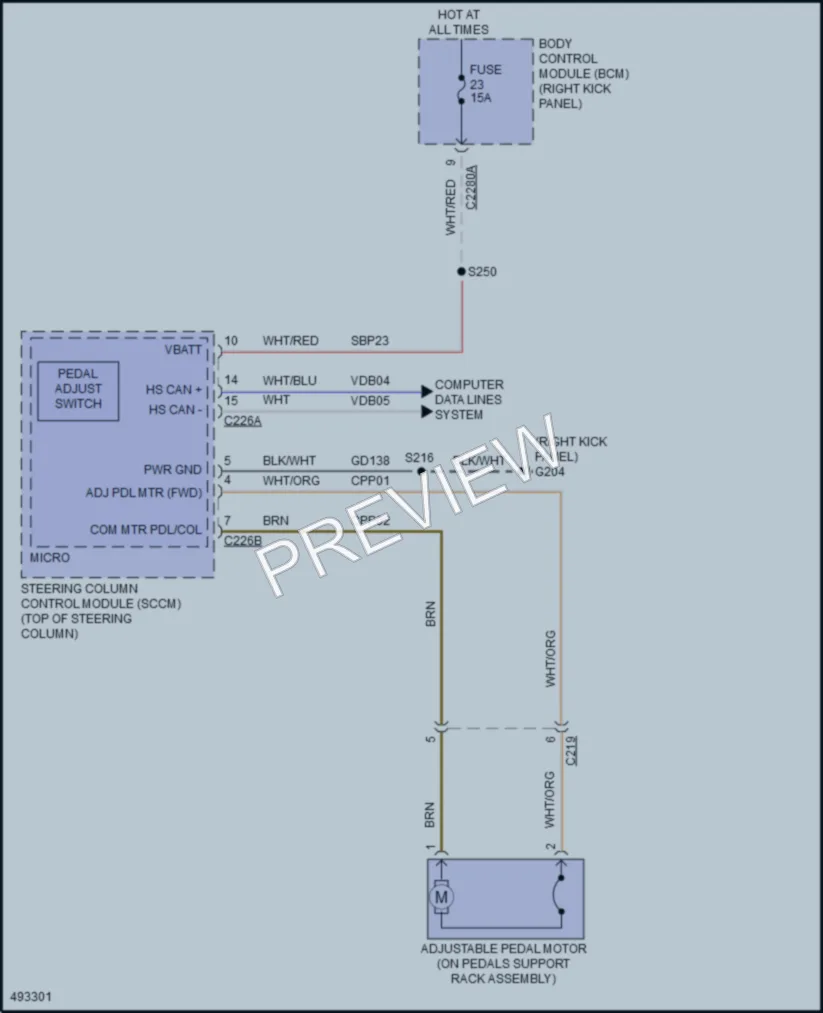 2017 Ford ExpeditionEL Power Seats wiring diagram preview
