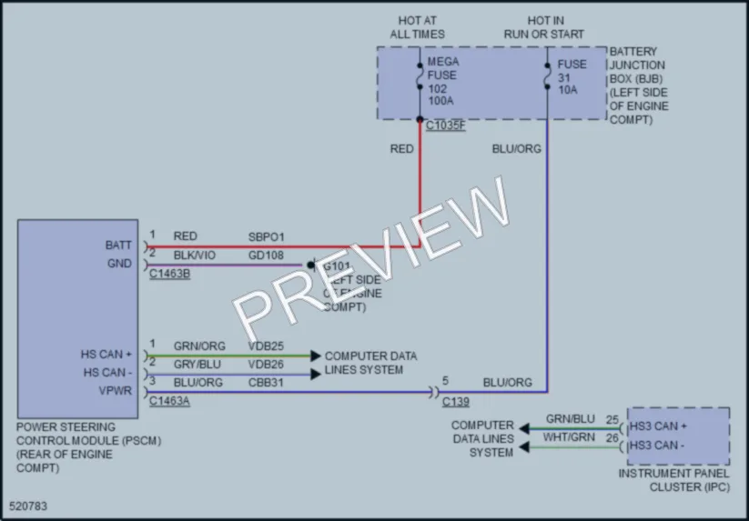 2017 Ford Explorer Electronic Power Steering wiring diagram preview