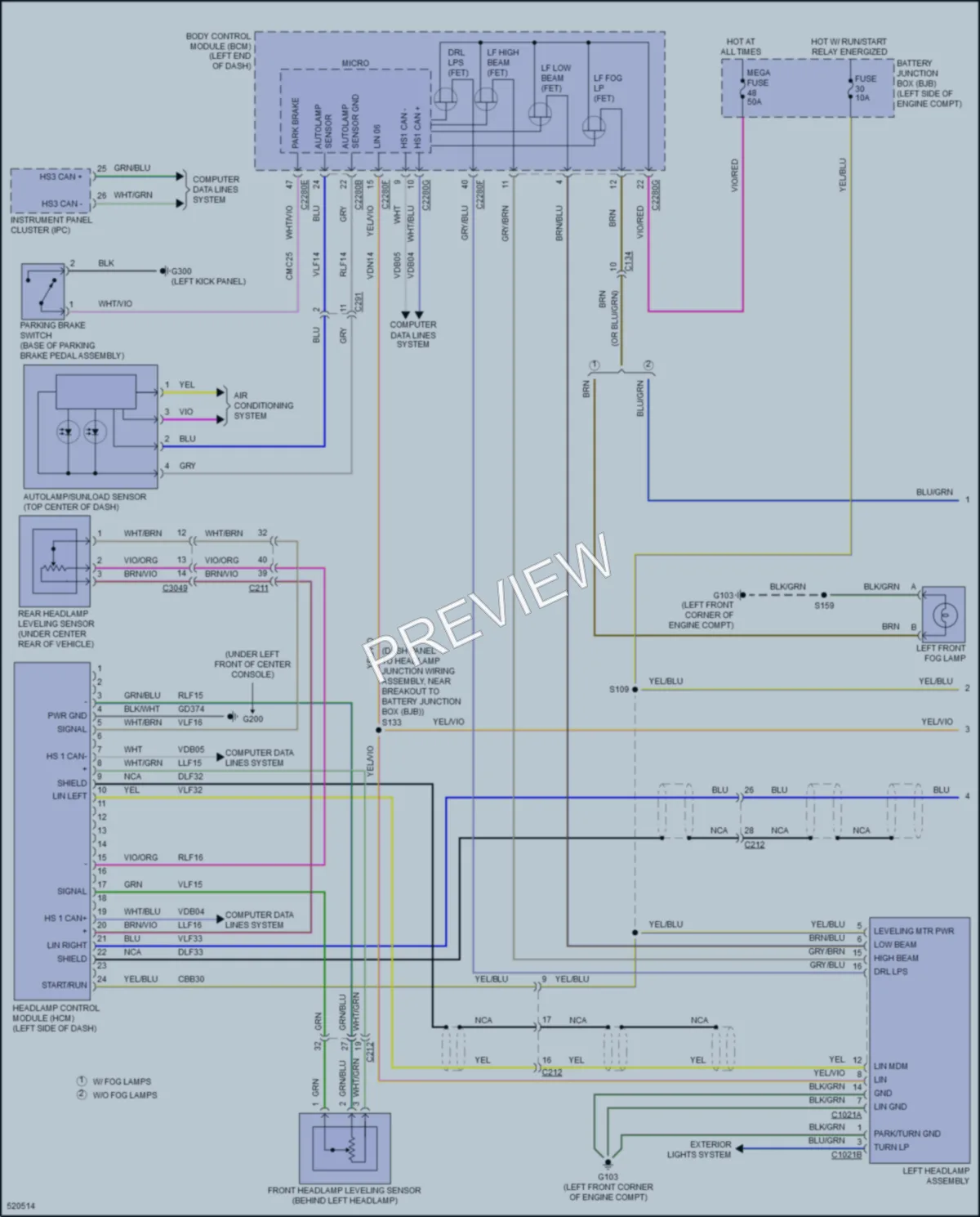 2017 Ford Explorer Headlights wiring diagram preview