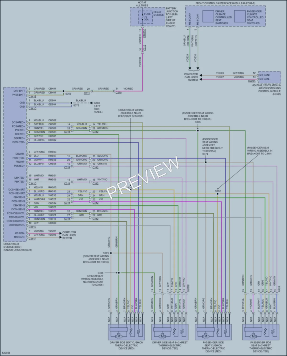 2017 Ford Explorer Power Seats wiring diagram preview