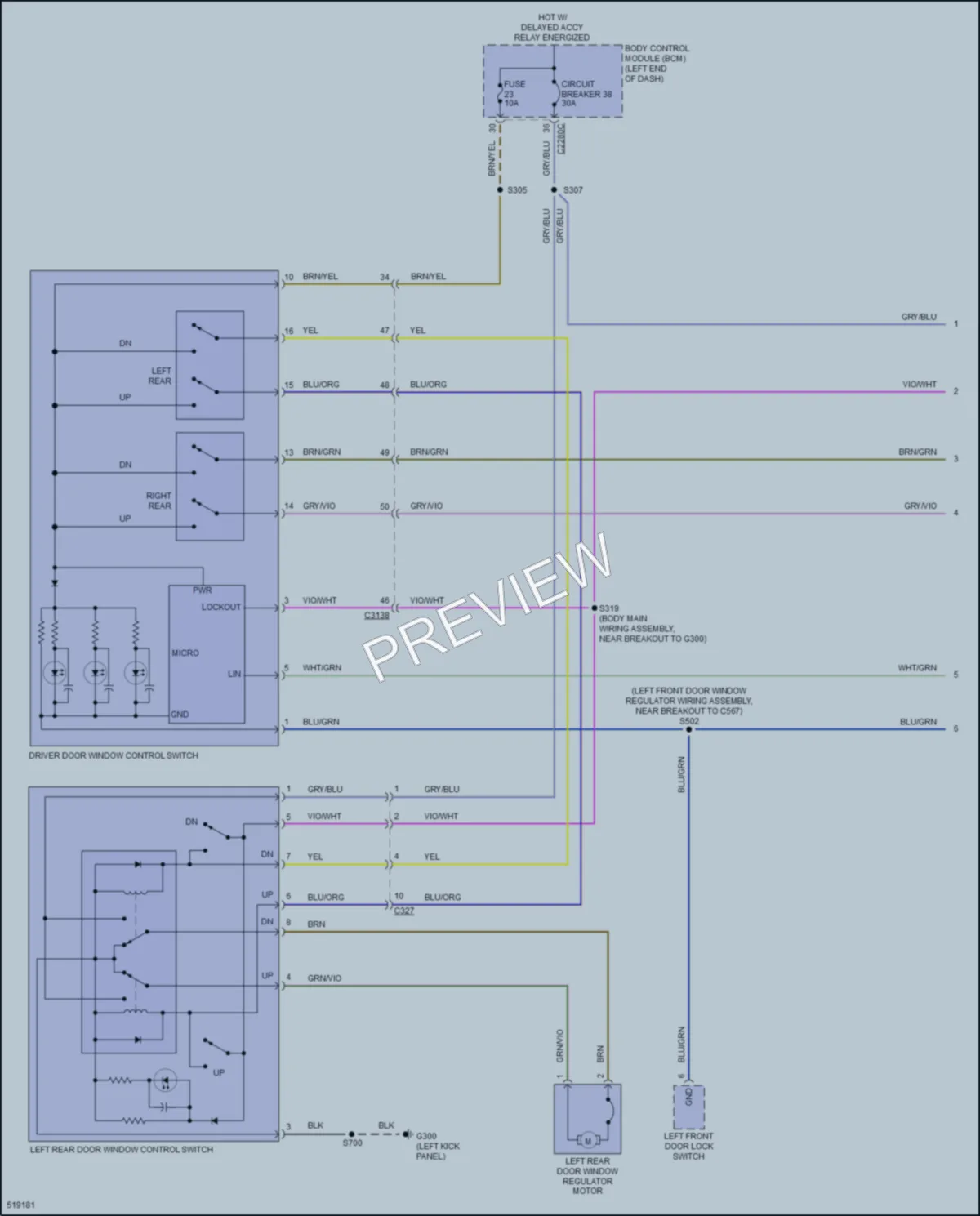 2017 Ford Explorer Power Windows wiring diagram preview