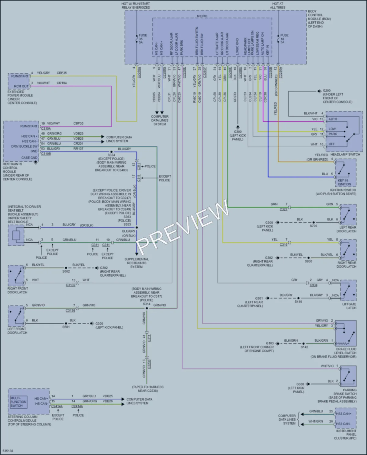2017 Ford Explorer Warning Systems wiring diagram preview
