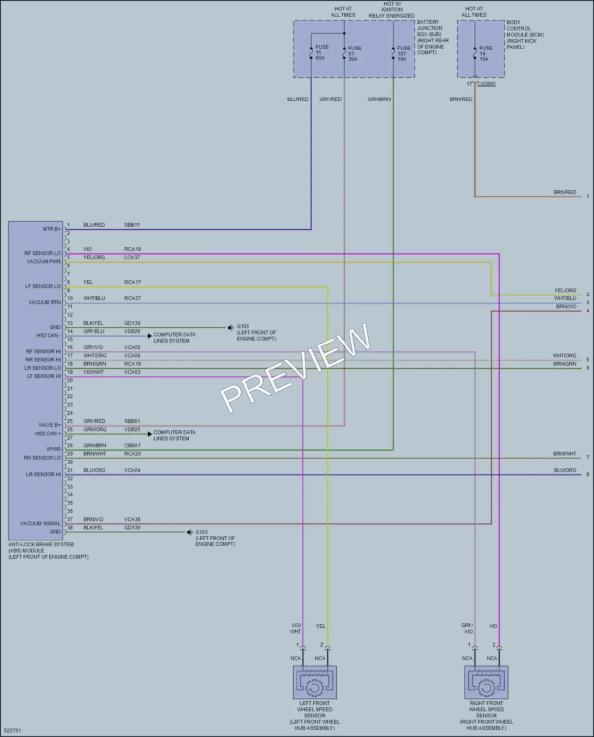 2017 Ford F150 Anti Lock Brakes wiring diagram preview