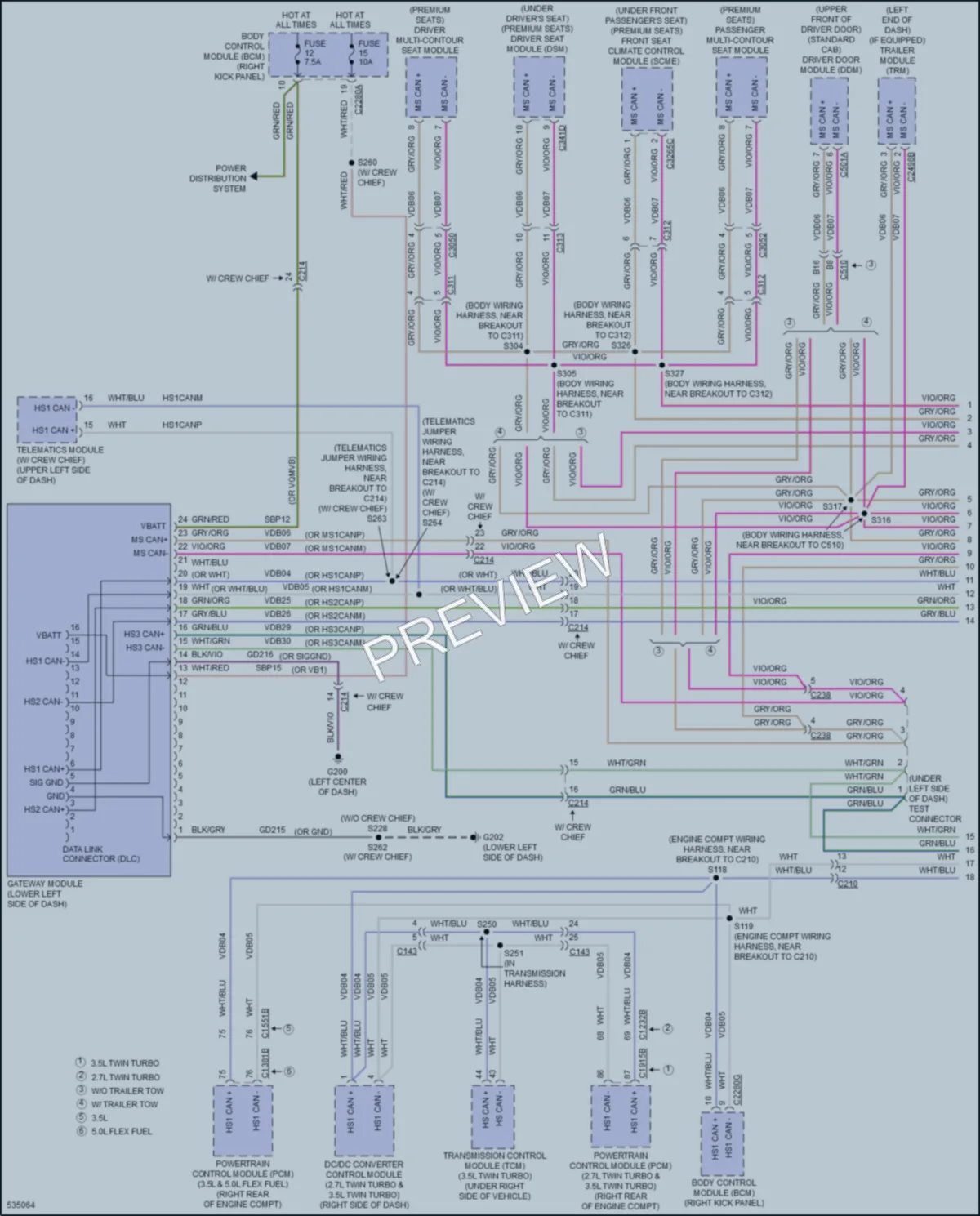 2017 Ford F150 Computer Data Lines wiring diagram preview