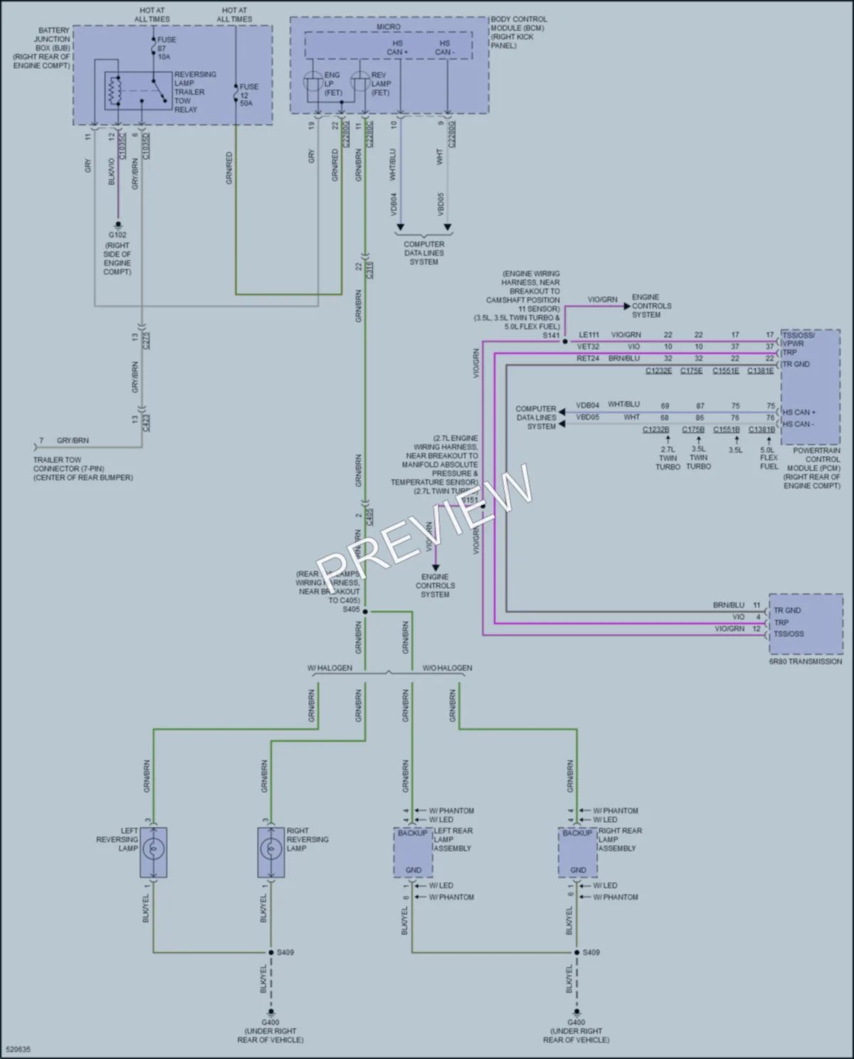 2017 Ford F150 Exterior Lights wiring diagram preview