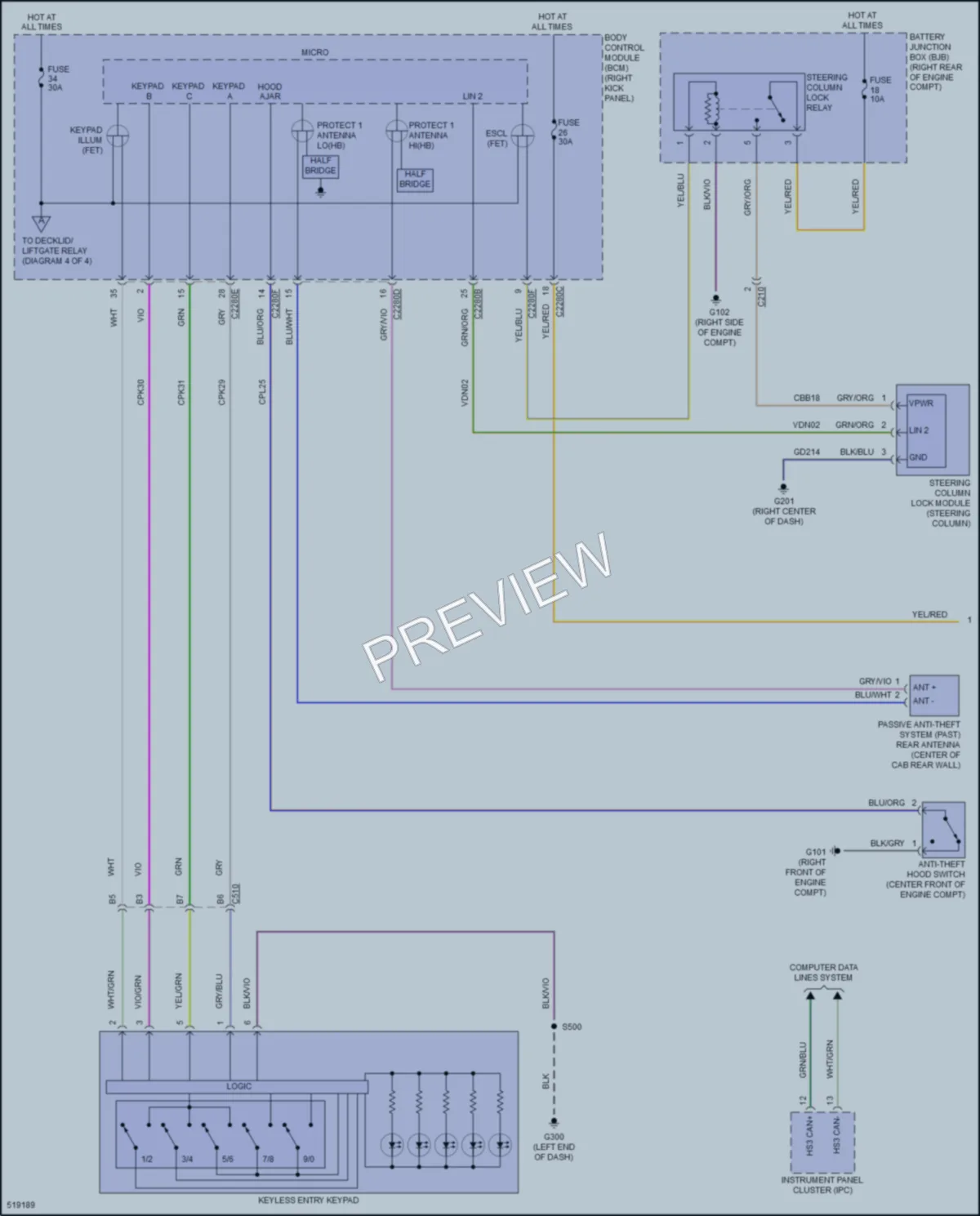 2017 Ford F150 Power Door Locks wiring diagram preview