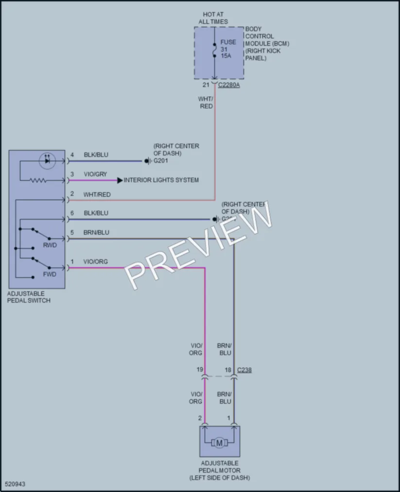 2017 Ford F150 Power Seats wiring diagram preview