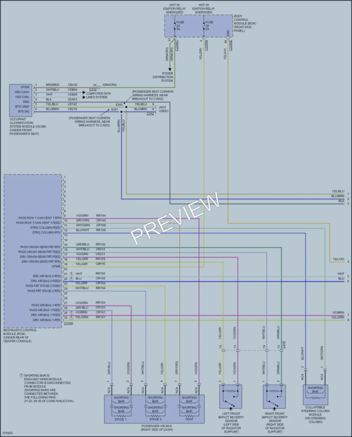 2017 Ford F150 Supplemental Restraints wiring diagram preview