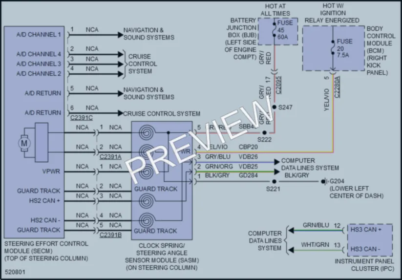 2017 Ford F350SuperDuty Electronic Power Steering wiring diagram preview