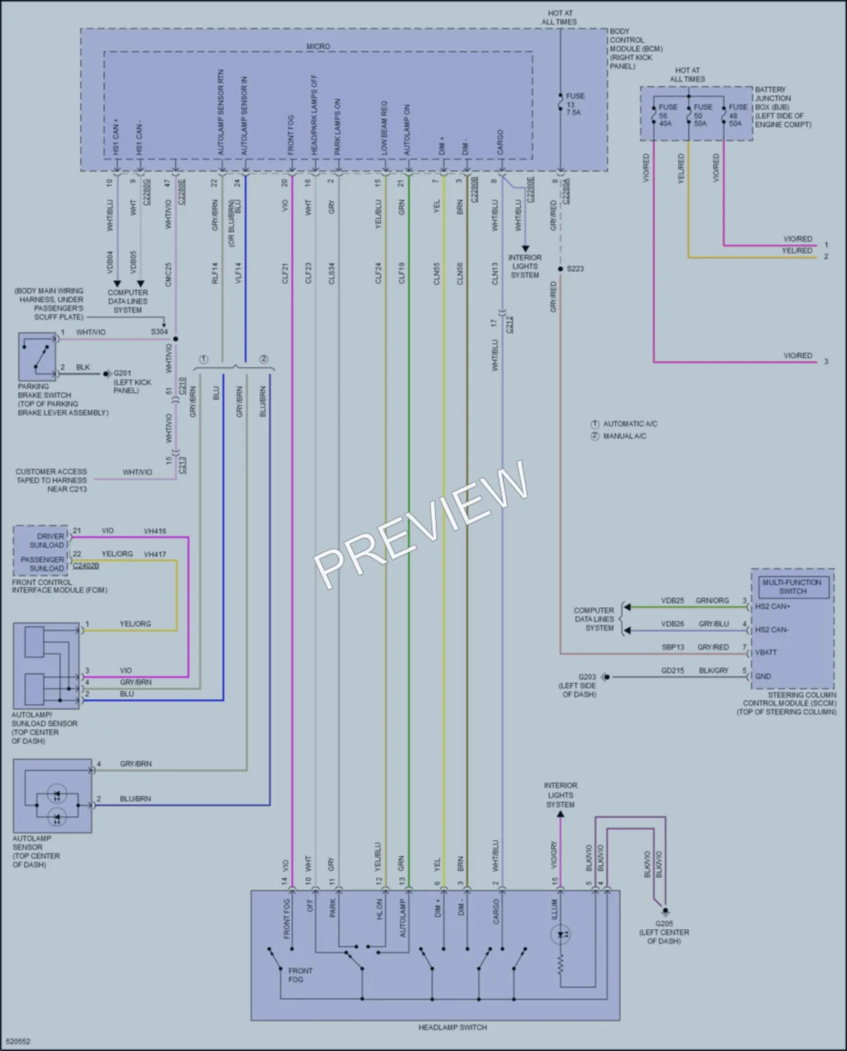 2017 Ford F350SuperDuty Headlights wiring diagram preview