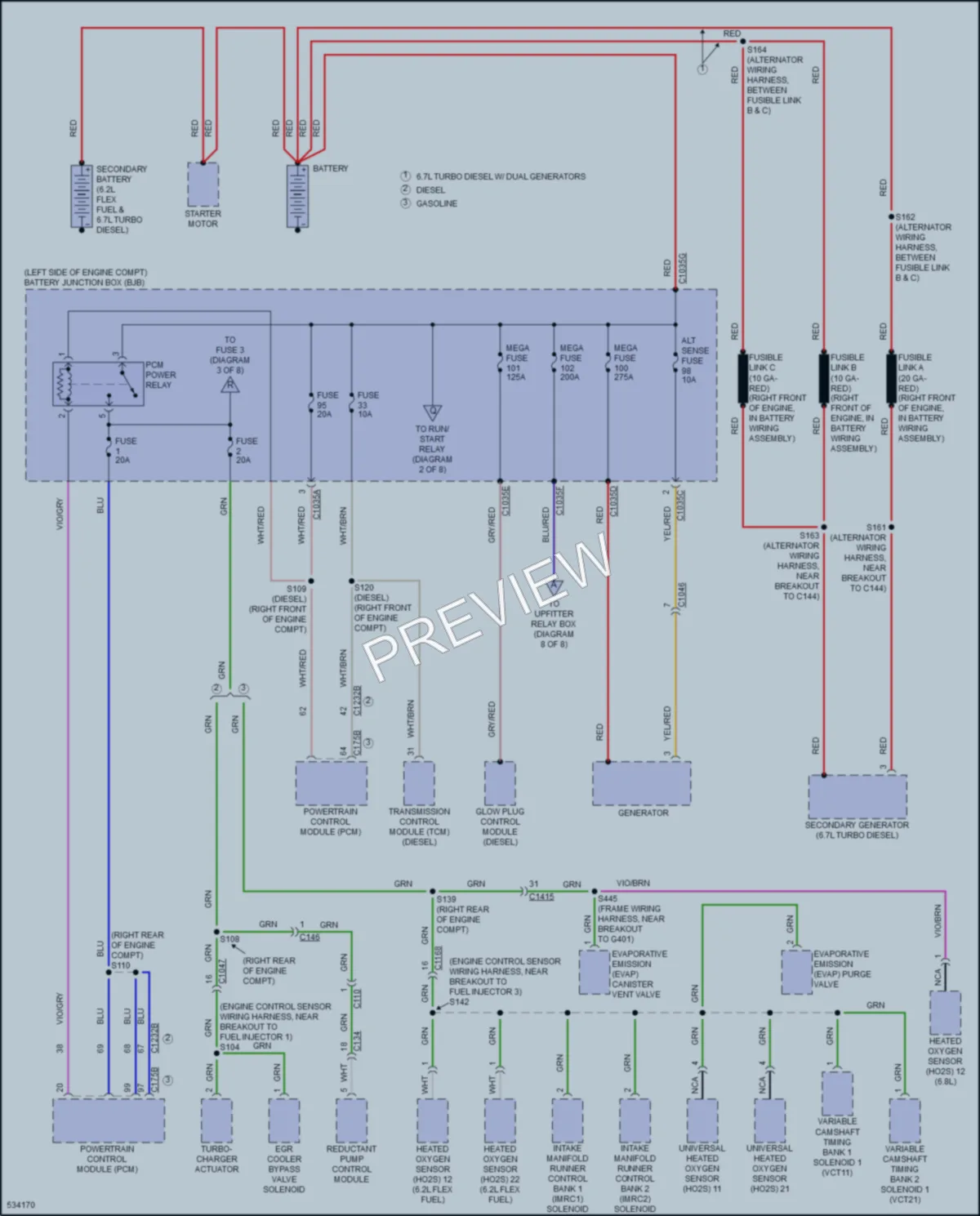 2017 Ford F350SuperDuty Power Distribution wiring diagram preview