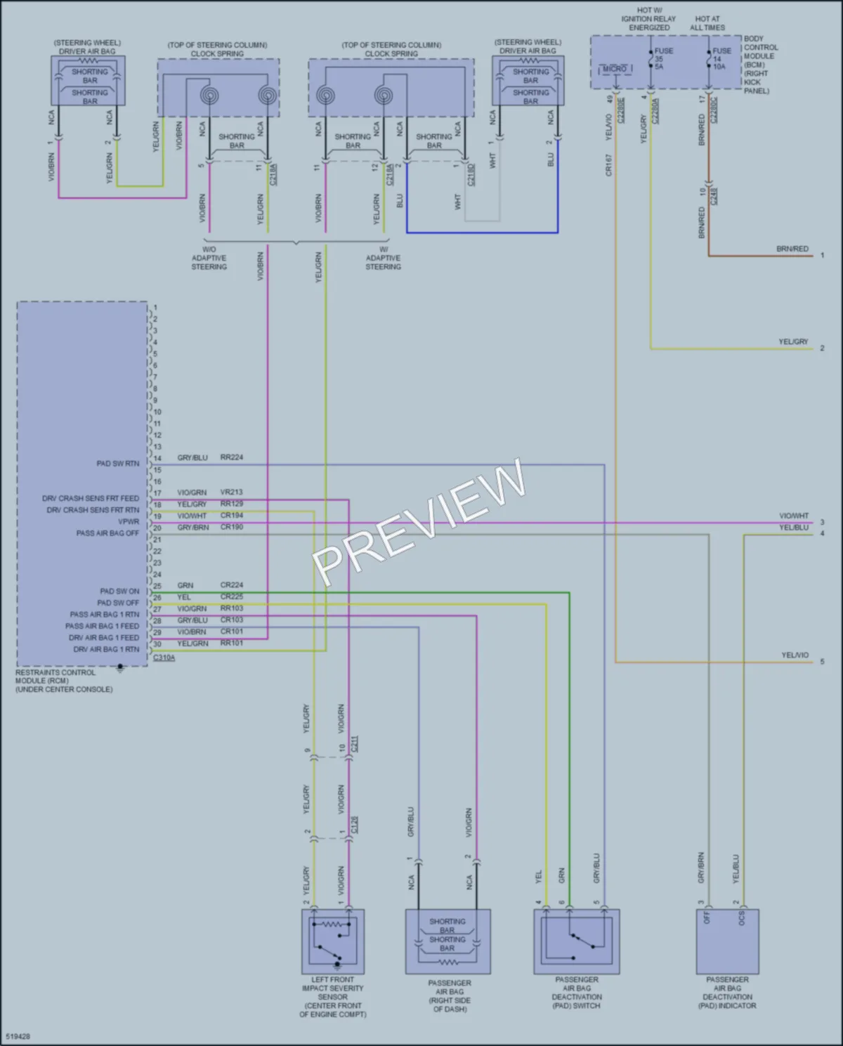 2017 Ford F350SuperDuty Supplemental Restraints wiring diagram preview
