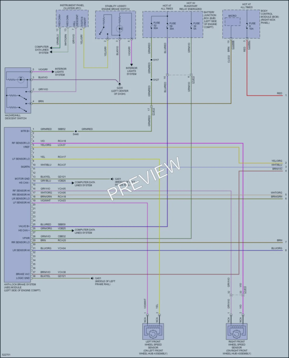 2017 Ford F450SuperDuty Anti Lock Brakes wiring diagram preview