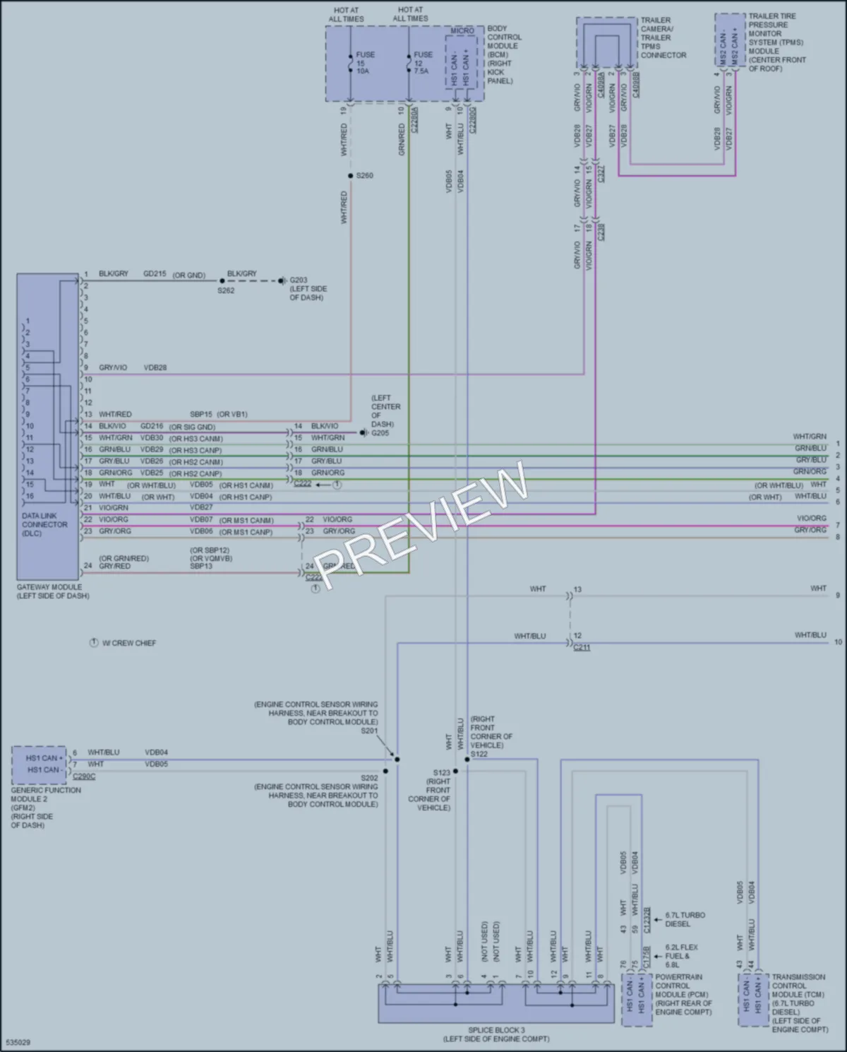 2017 Ford F450SuperDuty Computer Data Lines wiring diagram preview
