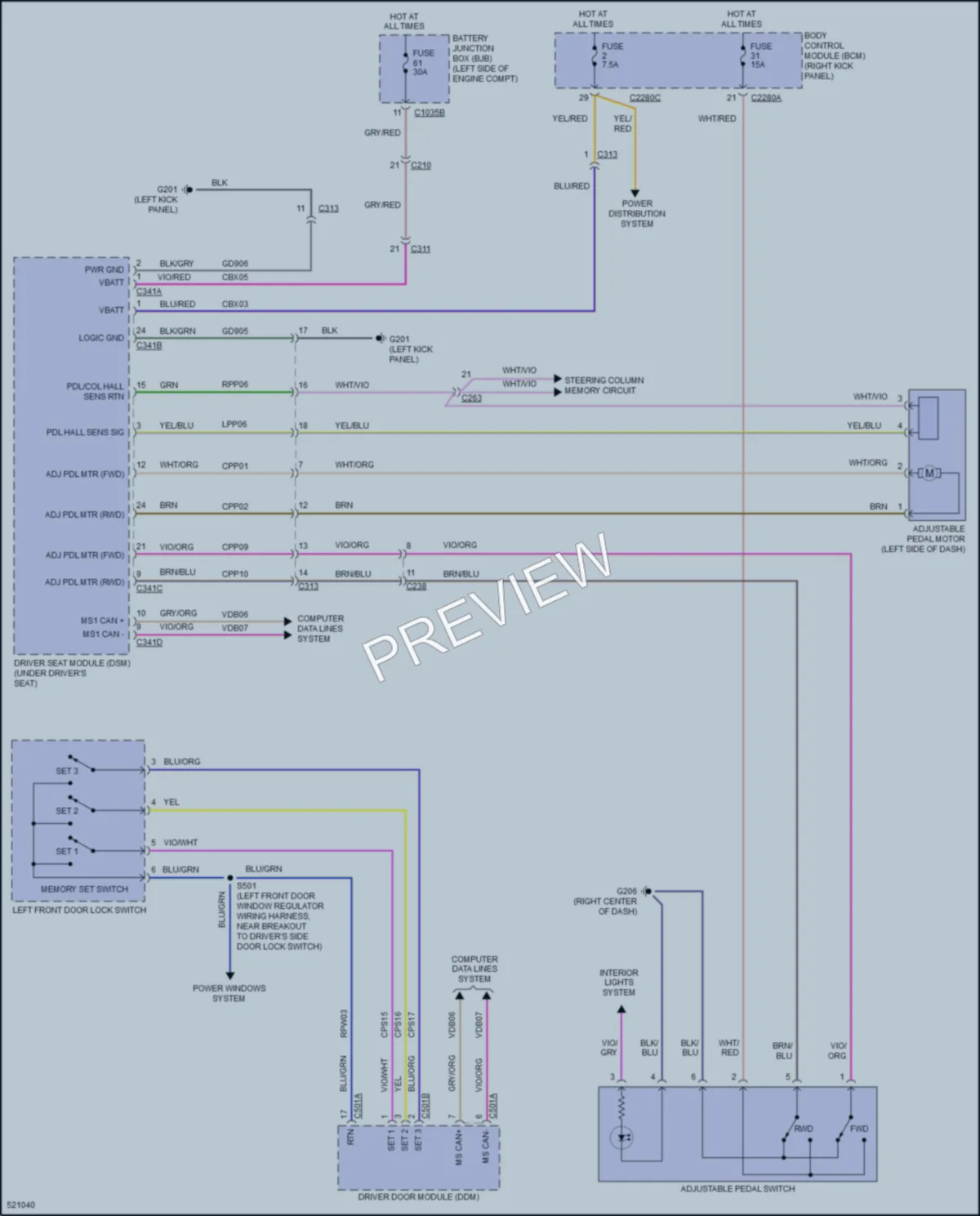 2017 Ford F450SuperDuty Memory Systems wiring diagram preview