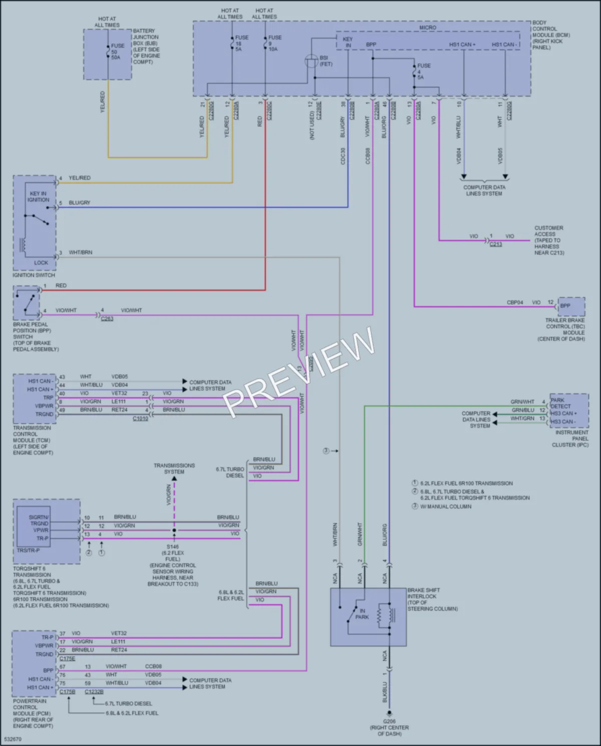 2017 Ford F550ChsCab Shift Interlock wiring diagram preview