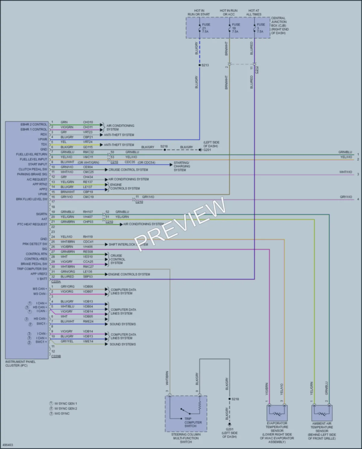 2017 Ford Fiesta Instrument Cluster wiring diagram preview