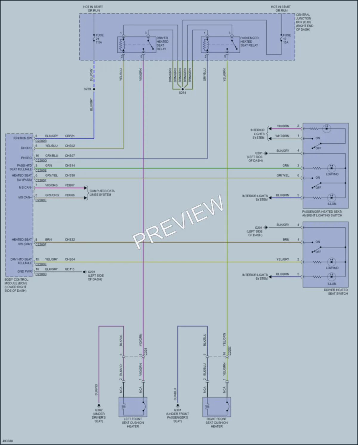 2017 Ford Fiesta Power Seats wiring diagram preview