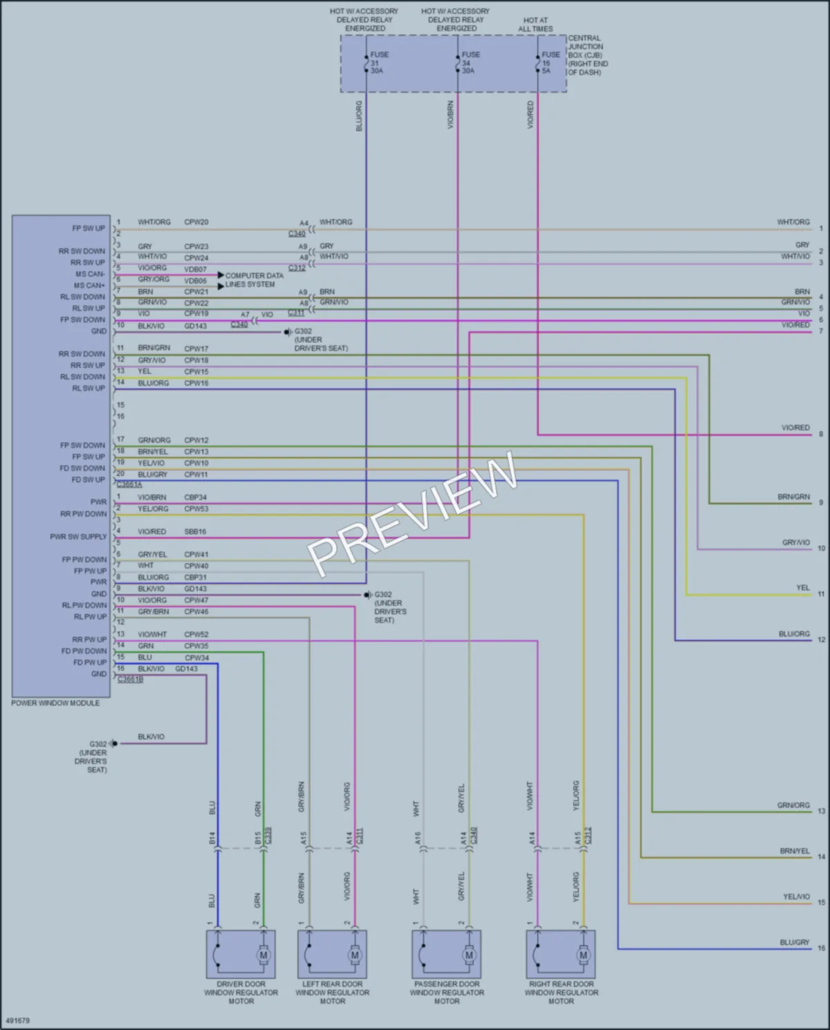 2017 Ford Fiesta Power Windows wiring diagram preview