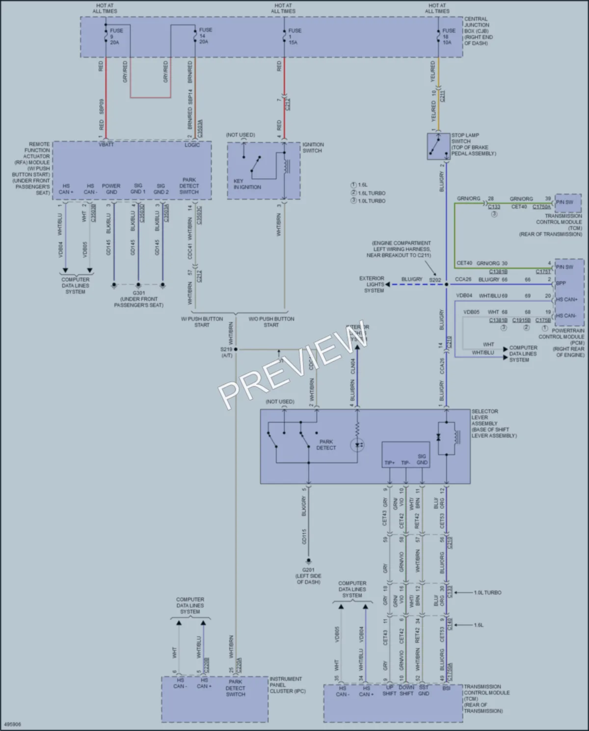 2017 Ford Fiesta Shift Interlock wiring diagram preview
