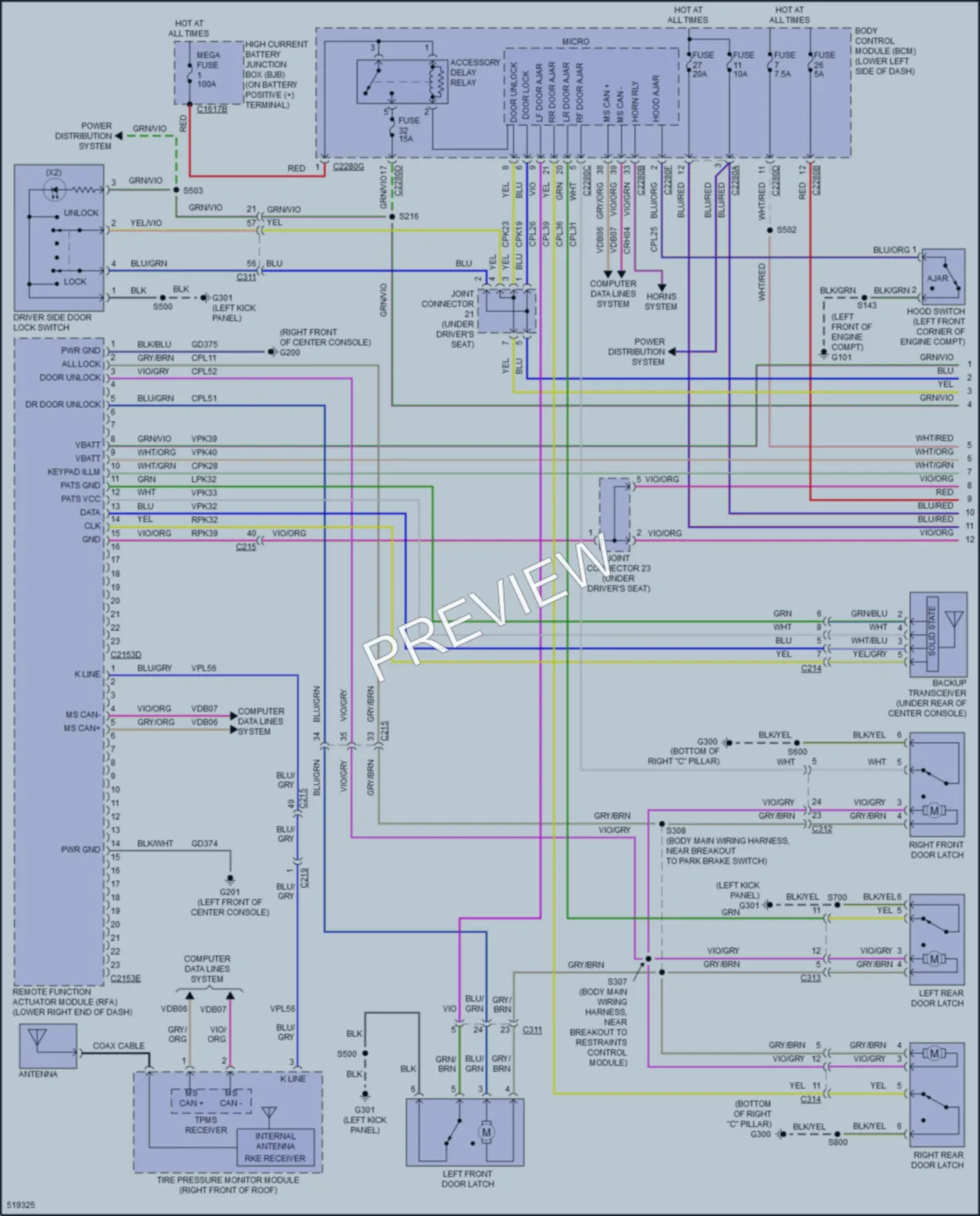 2017 Ford Flex Anti Theft wiring diagram preview