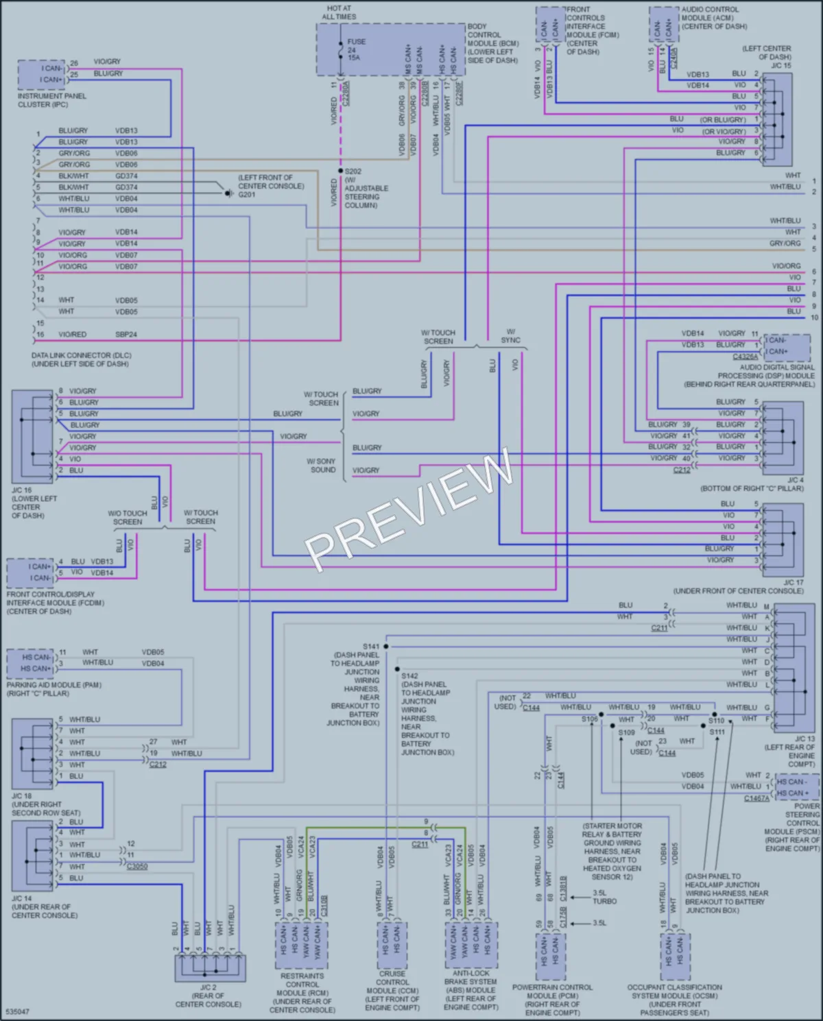 2017 Ford Flex Computer Data Lines wiring diagram preview