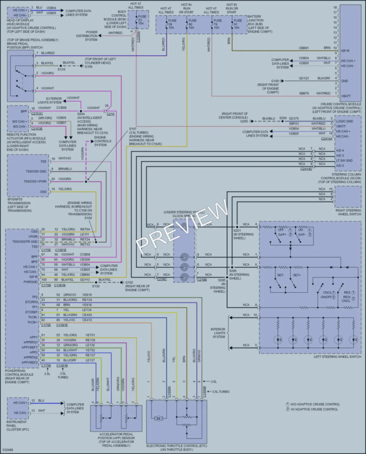 2017 Ford Flex Cruise Control wiring diagram preview