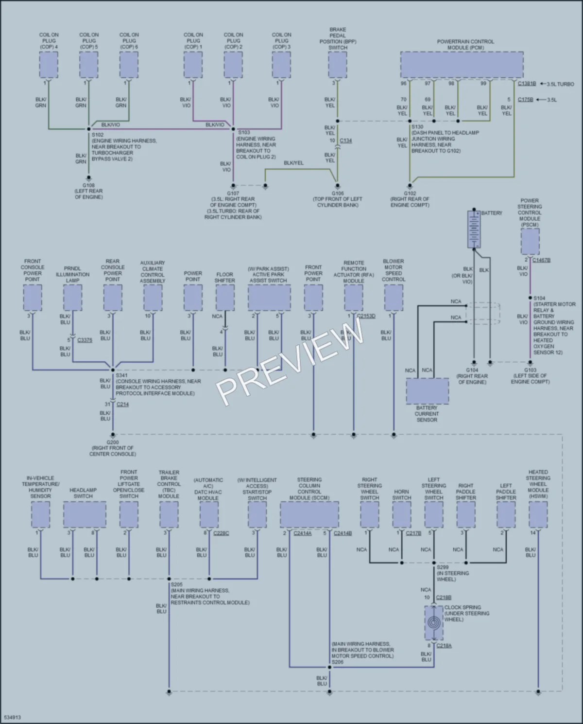 2017 Ford Flex Ground Distribution wiring diagram preview
