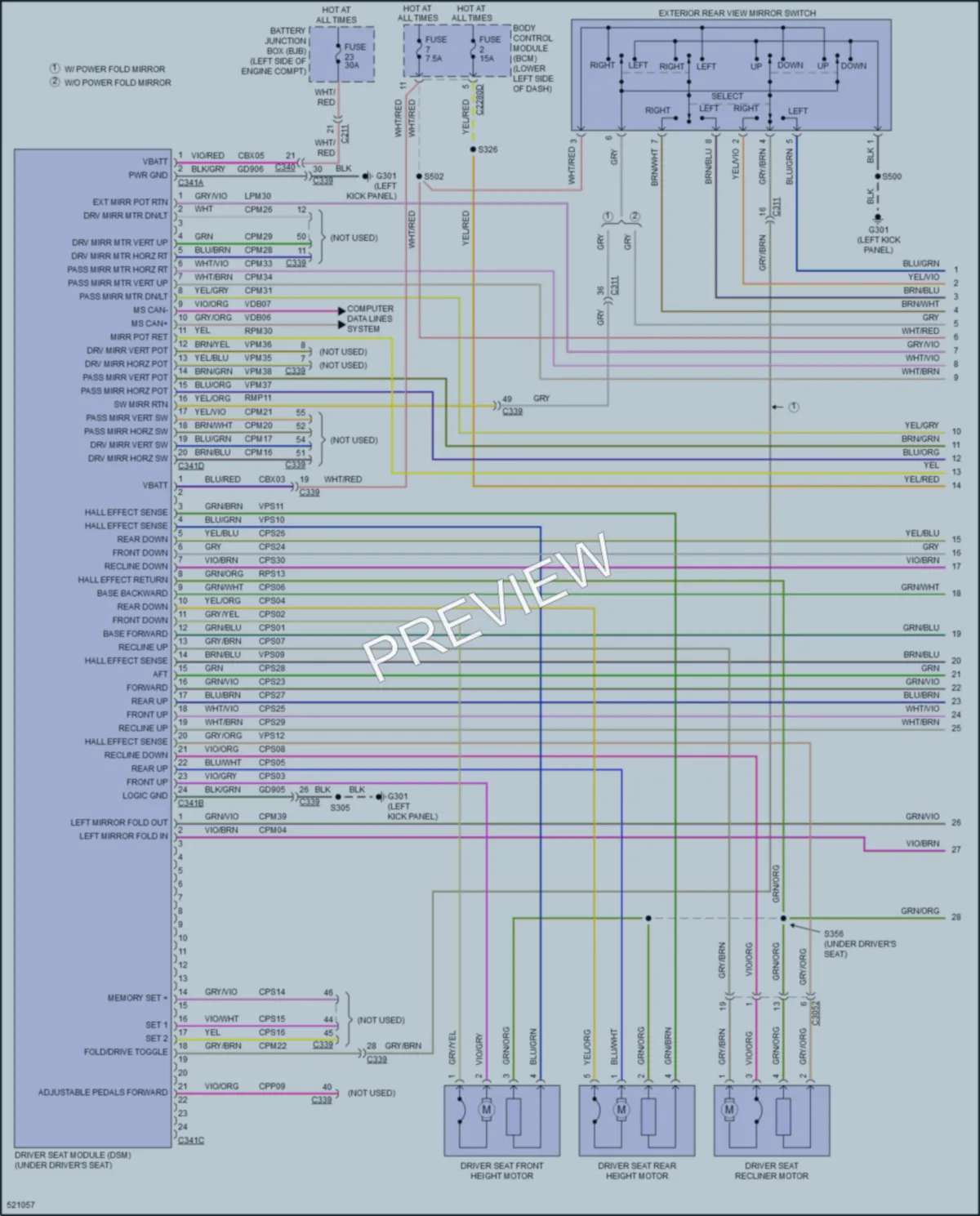 2017 Ford Flex Memory Systems wiring diagram preview