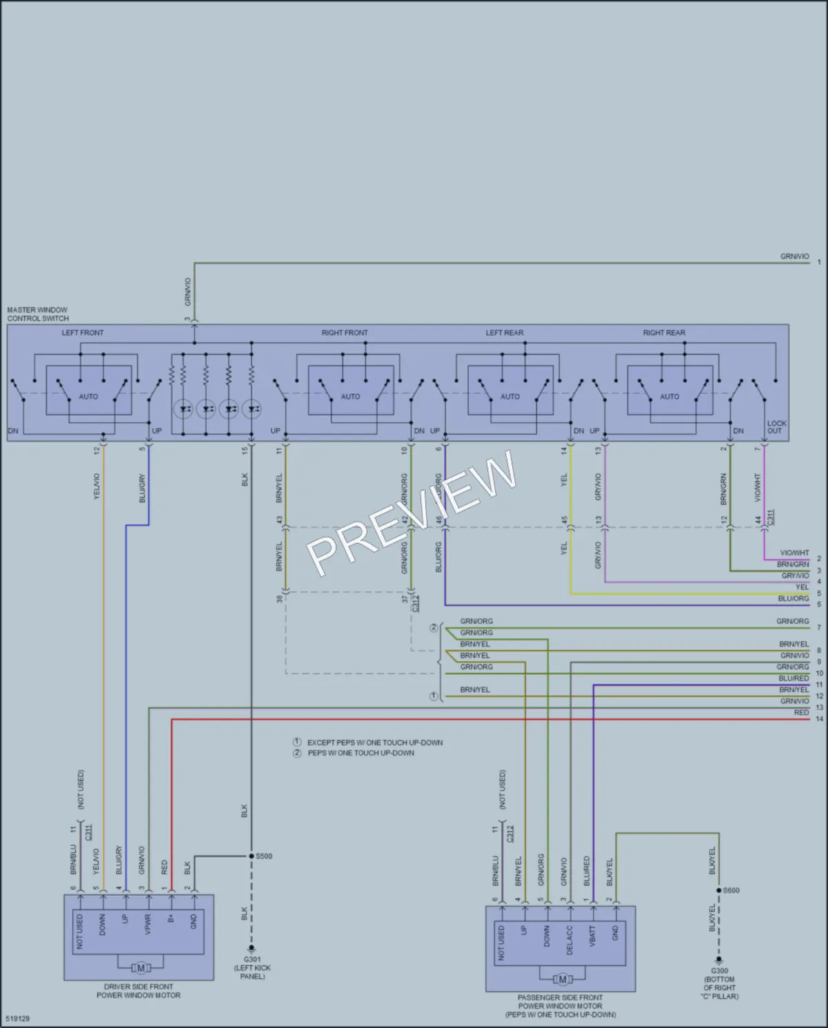2017 Ford Flex Power Windows wiring diagram preview