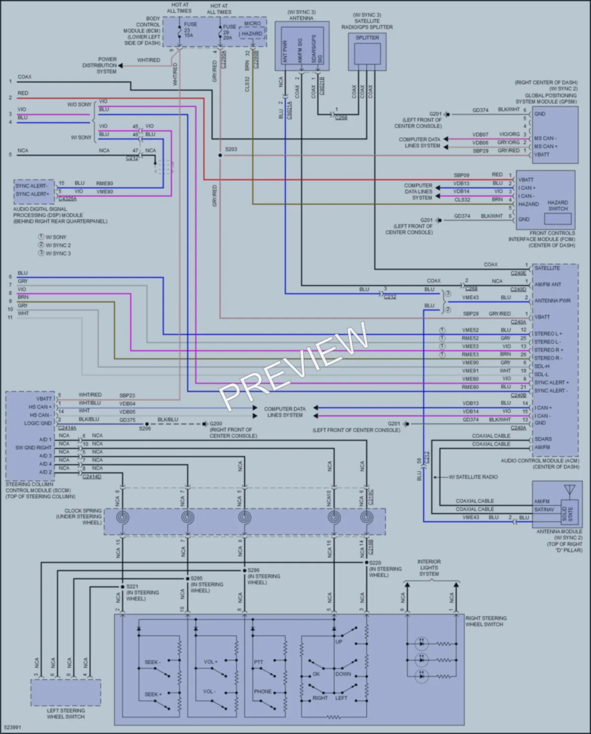 2017 Ford Flex Radio wiring diagram preview