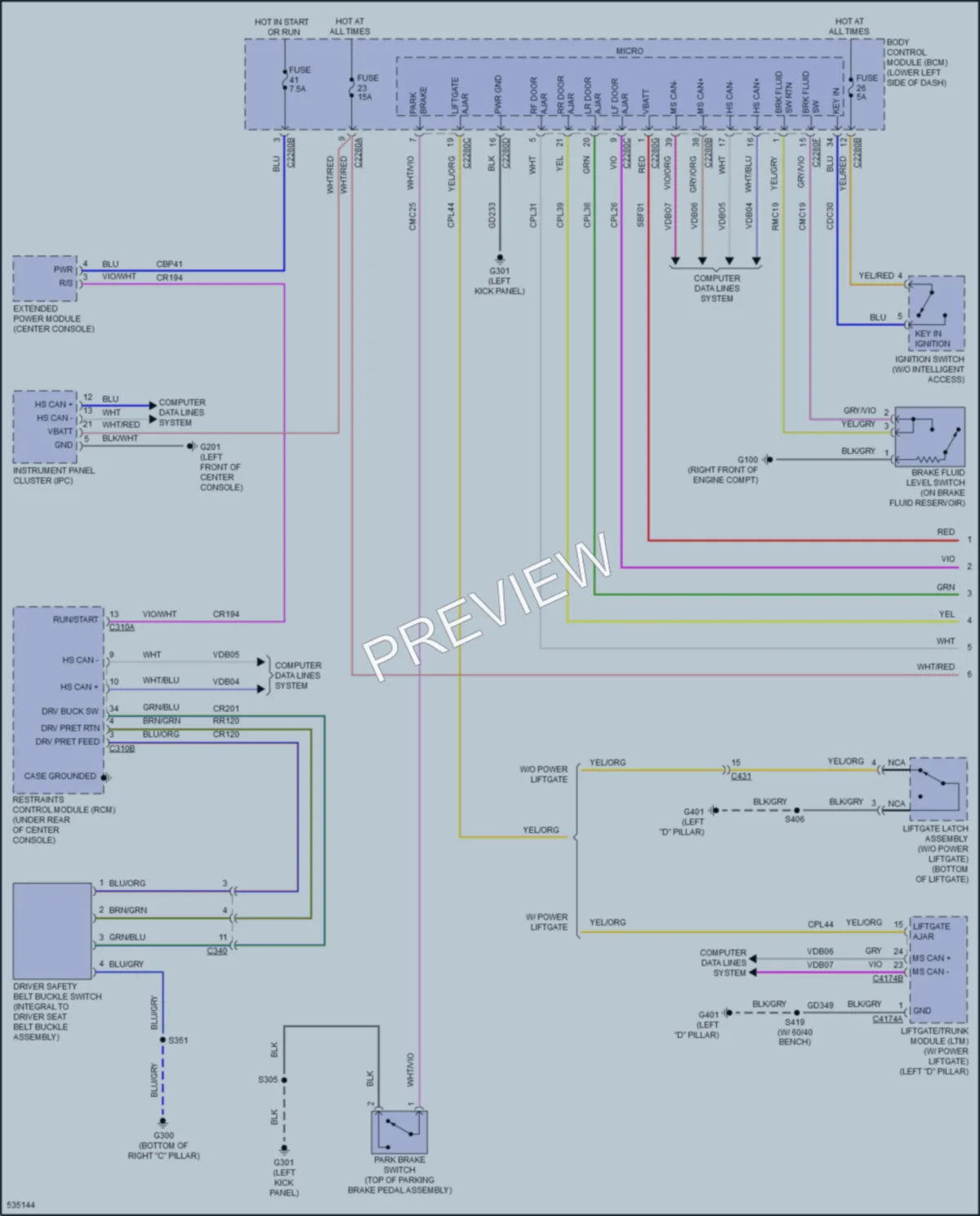 2017 Ford Flex Warning Systems wiring diagram preview