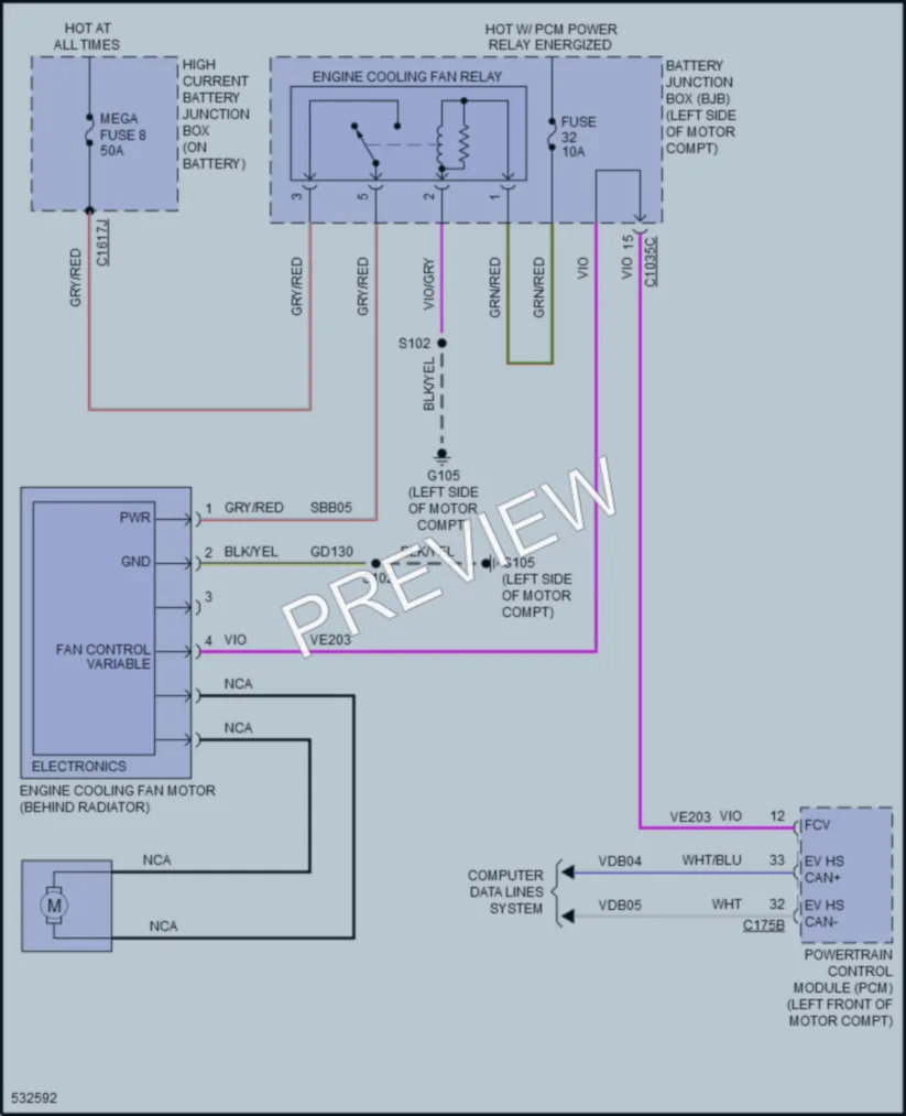2017 Ford Focus Cooling Fan wiring diagram preview