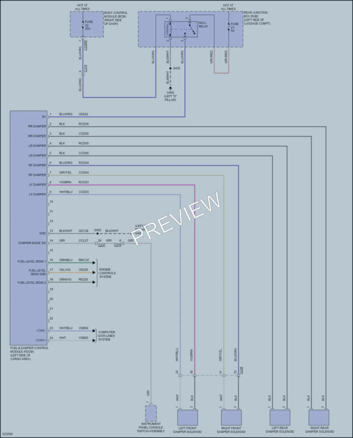 2017 Ford Focus Electronic Suspension wiring diagram preview
