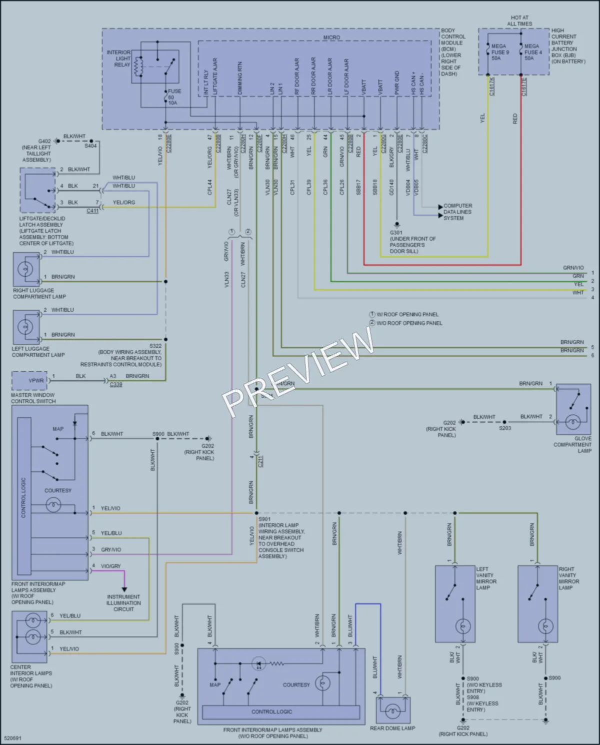 2017 Ford Focus Interior Lights wiring diagram preview