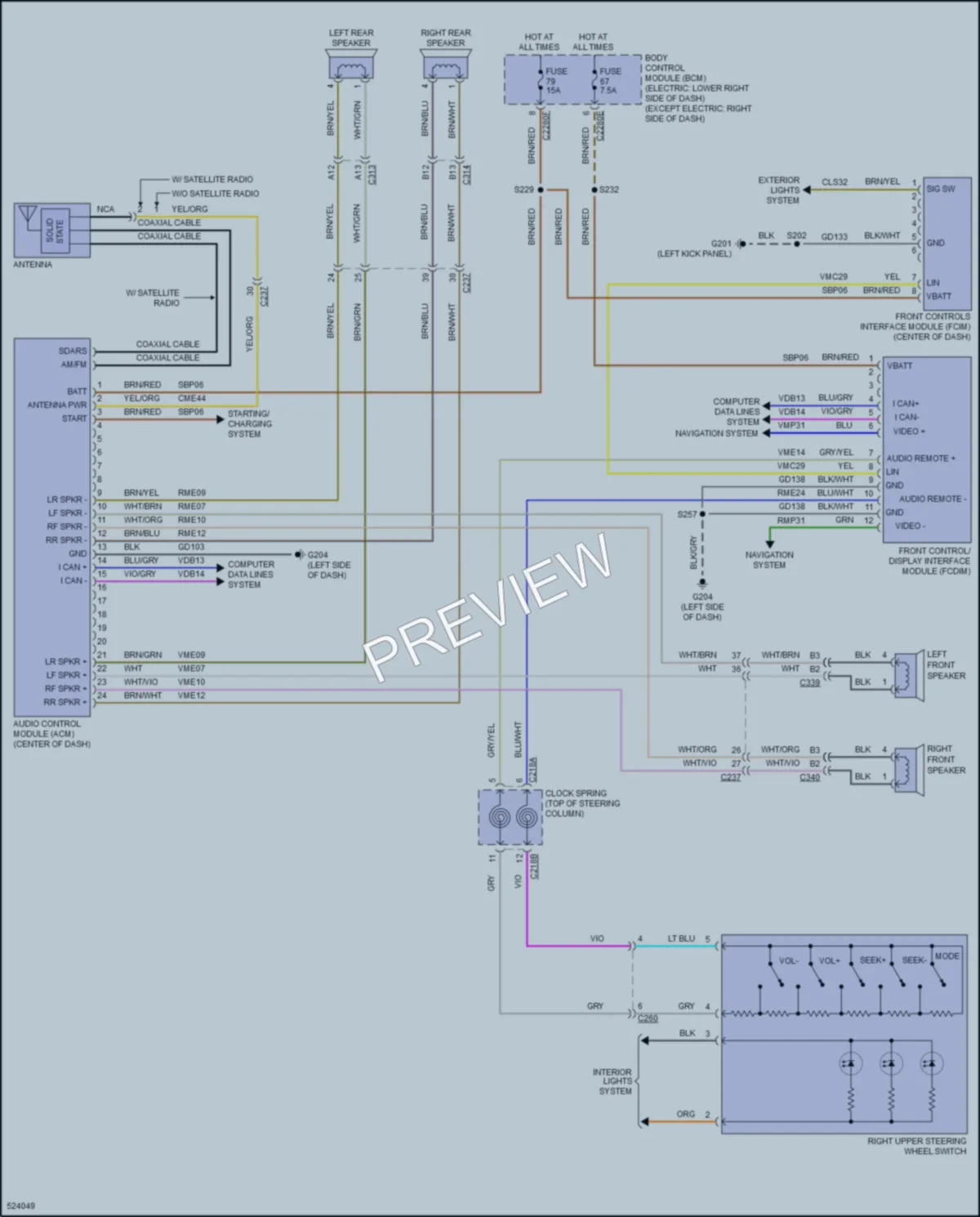 2017 Ford Focus Radio wiring diagram preview