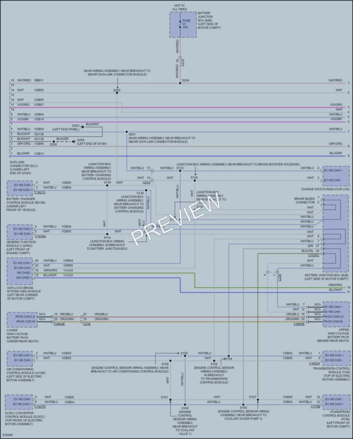 2017 Ford FocusElectric Computer Data Lines wiring diagram preview