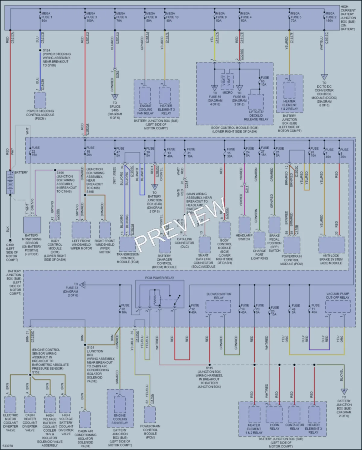 2017 Ford FocusElectric Power Distribution wiring diagram preview