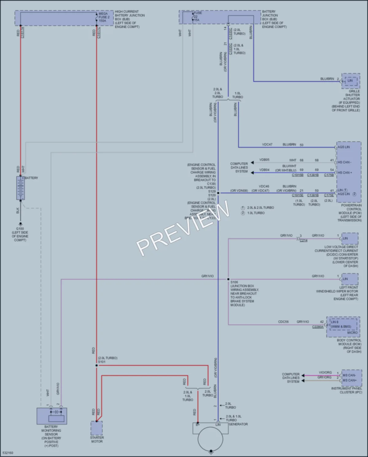 2017 Ford FocusElectric Starting Charging wiring diagram preview